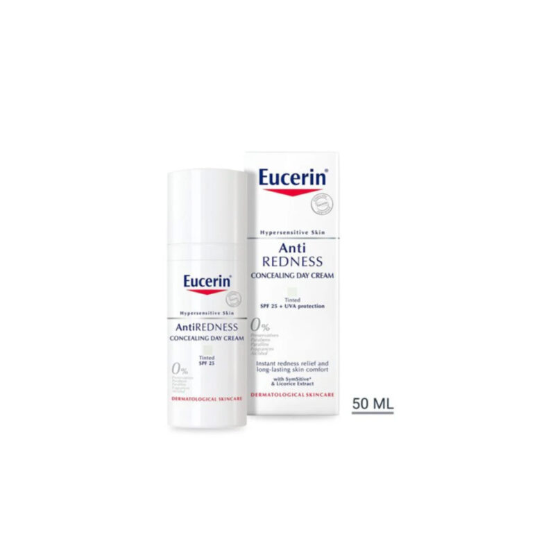 Eucerin Anti-Redness Concealing Day Cream SPF 25 - 50ml كريم النهار الملون من يوسيرين لإخفاء الاحمرار وتهدئة البشرة + حماية SPF 25 – 50 مل