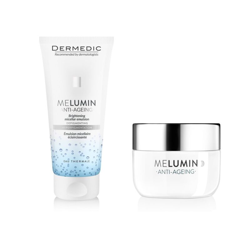 Dermedic Melumin Depigmenting Anti-Ageing Night Set ديرمديك مجموعة تفتيح وعلاج التصبغات ومقاومة علامات التقدم بالسن – للعناية الليلية
