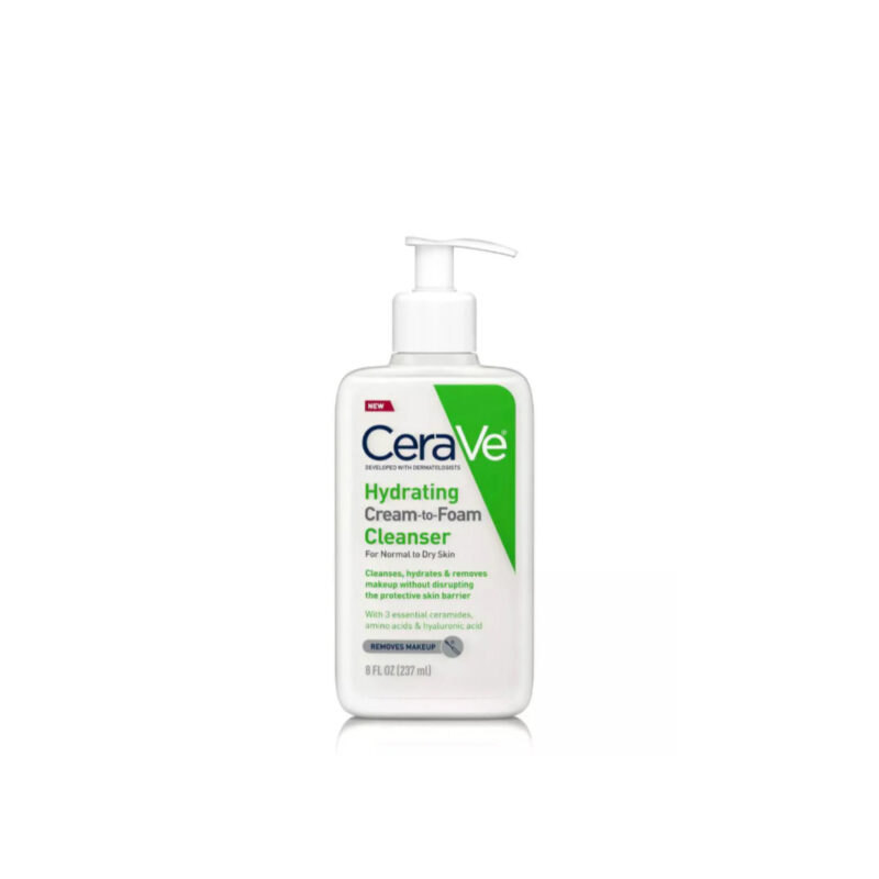 CeraVe Hydrating Cream to Foam Cleanser & Makeup Remover سيرافي غسول كريمي رغوي ومزيل مكياج