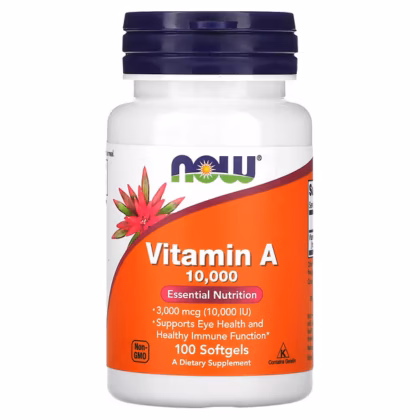 ناو فودز فيتامين أ 3000 مكغ (10,000 وحدة دولية) 100 كبسولة هلامية NOW Foods Vitamin A 3,000 mcg (10,000 IU) 100 Softgels