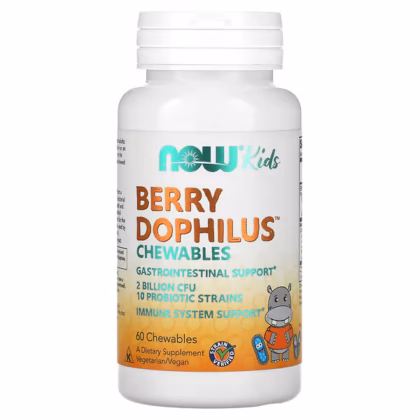 ناو فودز بيري دوفيلس للأطفال 2 مليار وحدة نشطة 60 قرص قابل للمضغ NOW Foods Berry Dophilus Kids 2 Billion CFU 60 Chewables