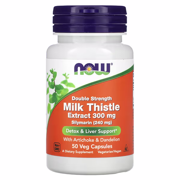 ناو فودز مستخلص شوك الحليب القوة المزدوجة 300 ملغ 50 كبسولة نباتية NOW Foods Milk Thistle Extract Double Strength 300 mg 50 Veg Capsules