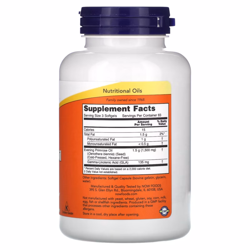 ناو فودز زيت زهرة الربيع المسائية 1,000 ملغ 90 كبسولة نباتية - NOW Foods Evening Primrose Oil 1,000mg 90 Veggie Softgels - Image 2
