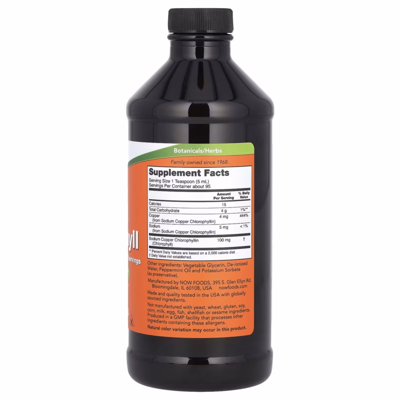 ⁦ناو فودز كلوروفيل سائل بنكهة النعناع 473 مل - NOW Foods Liquid Chlorophyll Mint 16 fl oz (473 ml)⁩ - الصورة ⁦2⁩